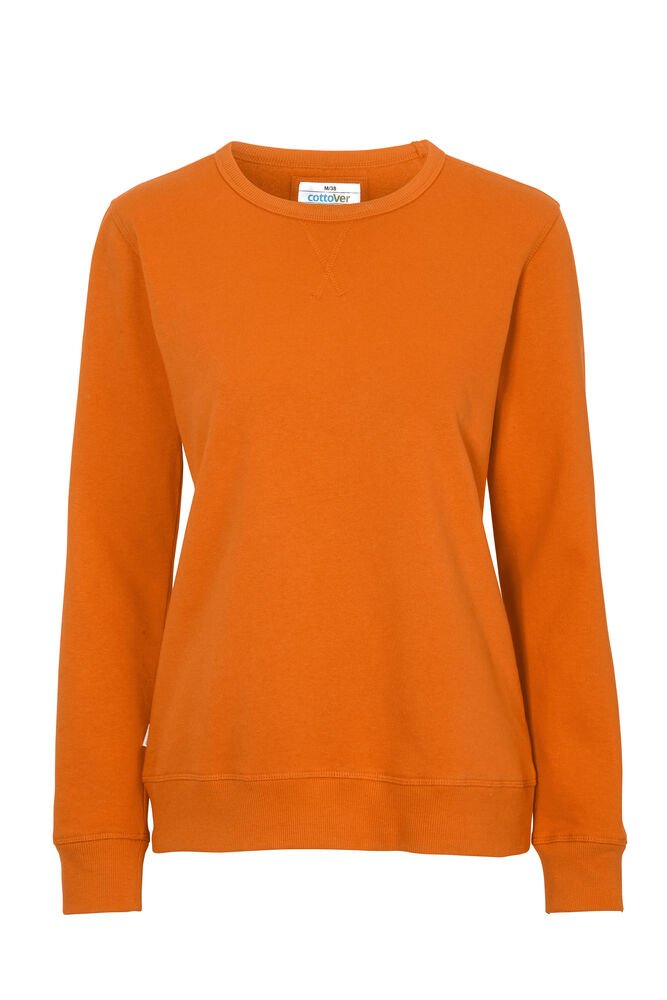 SWEATER CREW NECK LADY - GOTS GECERTIFICEERD — Oranje