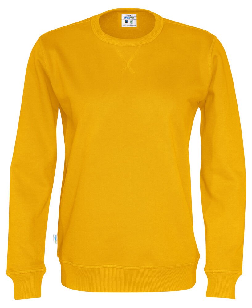 SWEATER CREW NECK UNISEX - GOTS GECERTIFICEERD — Geel
