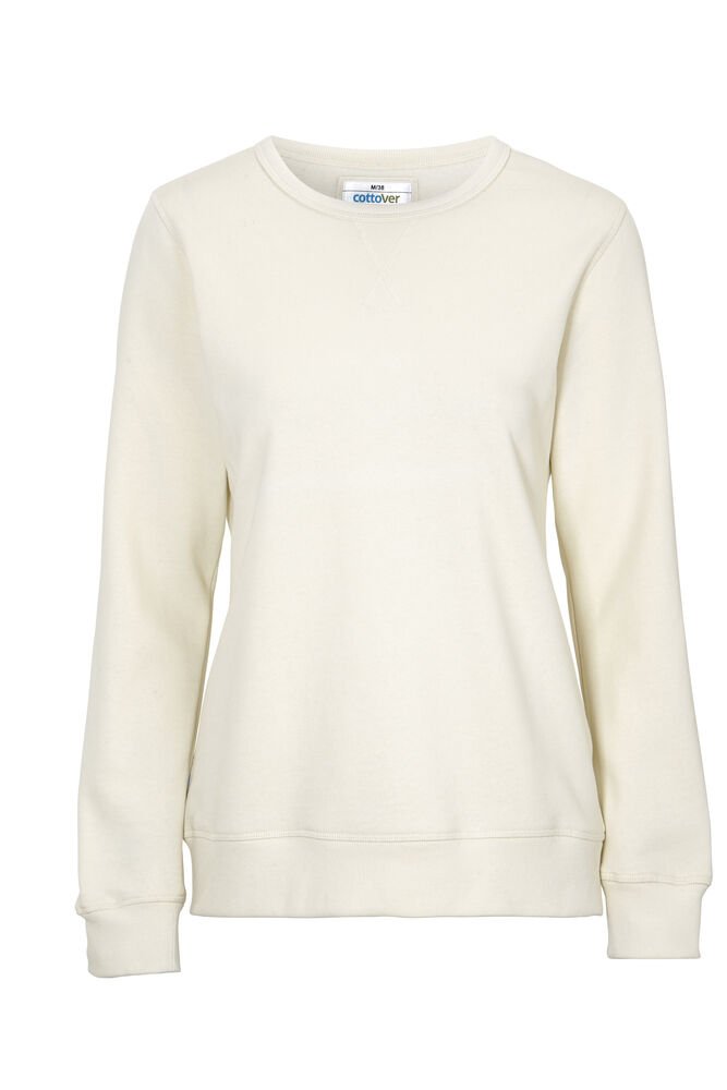 SWEATER CREW NECK LADY - GOTS GECERTIFICEERD — Gebroken Wit