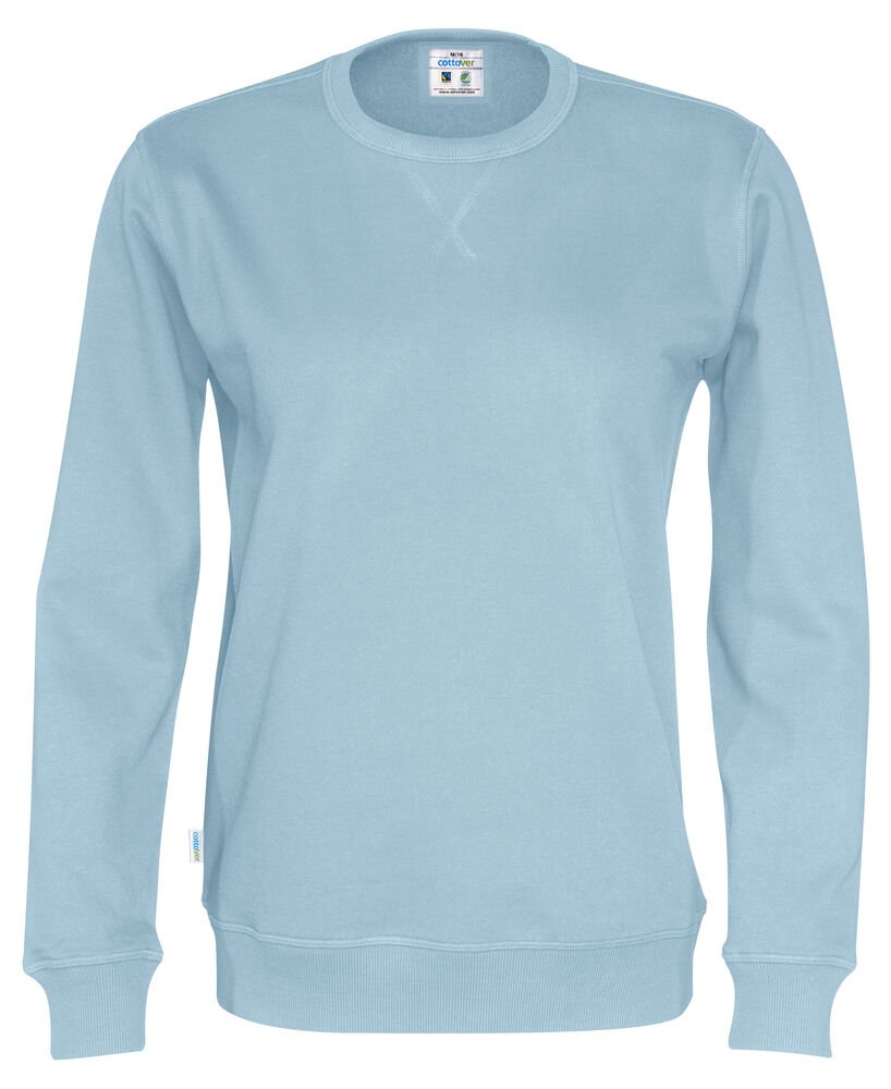 SWEATER CREW NECK UNISEX - GOTS GECERTIFICEERD — Hemelsblauw