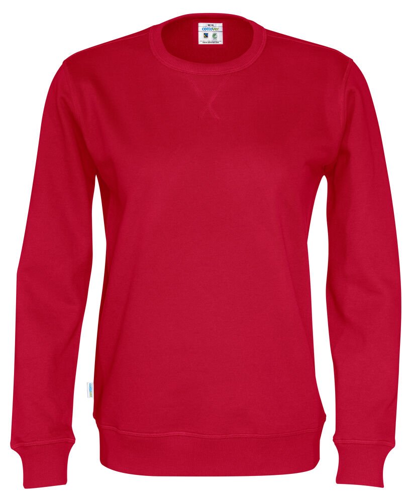 SWEATER CREW NECK UNISEX - GOTS GECERTIFICEERD — Rood