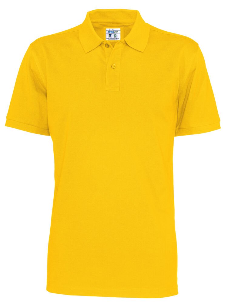 POLO PIQUE MAN - GOTS GECERTIFICEERD — Geel