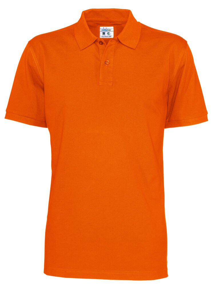POLO PIQUE MAN - GOTS GECERTIFICEERD — Oranje