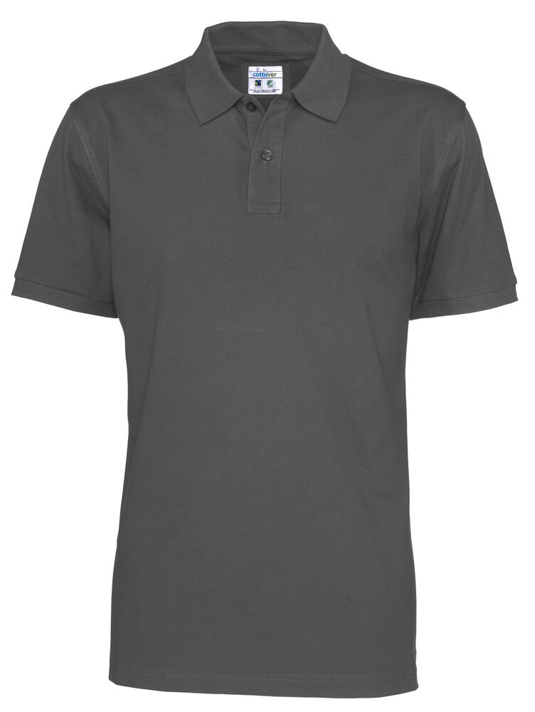 POLO PIQUE MAN - GOTS GECERTIFICEERD — Antraciet