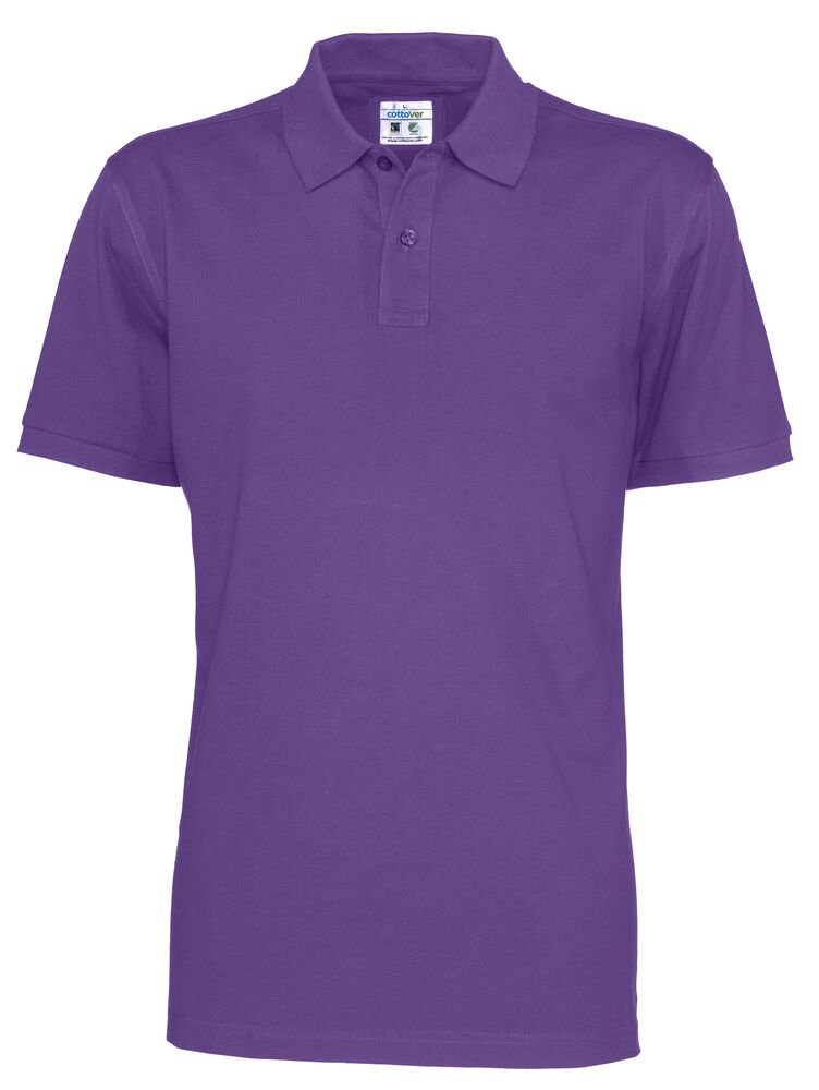 POLO PIQUE MAN - GOTS GECERTIFICEERD — Paars