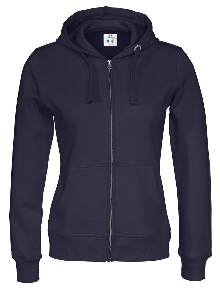 HOODIE FULL ZIP LADY - GOTS GECERTIFICEERD — Marine