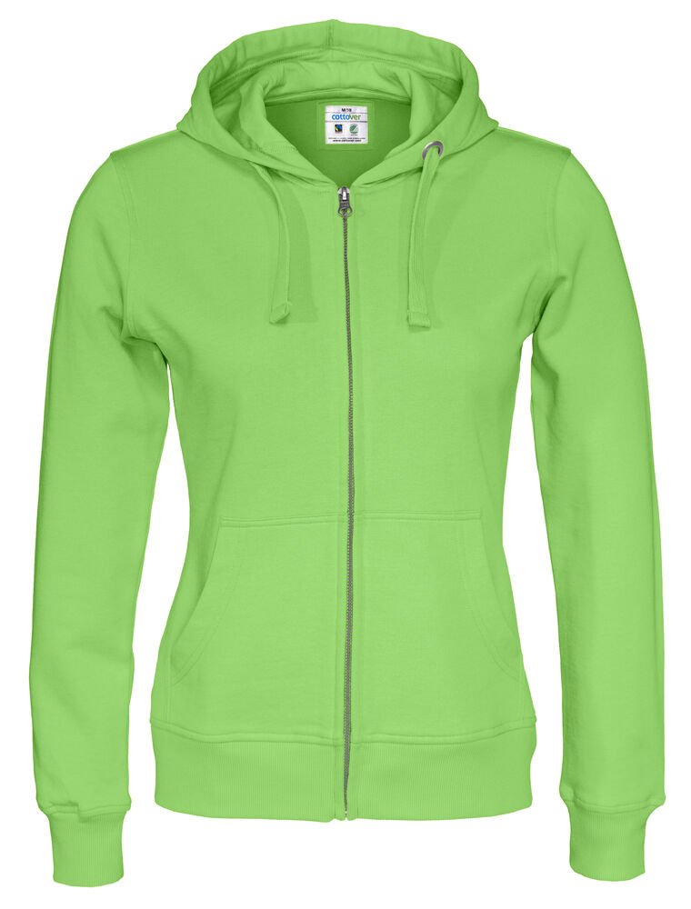 HOODIE FULL ZIP LADY - GOTS GECERTIFICEERD — Groen