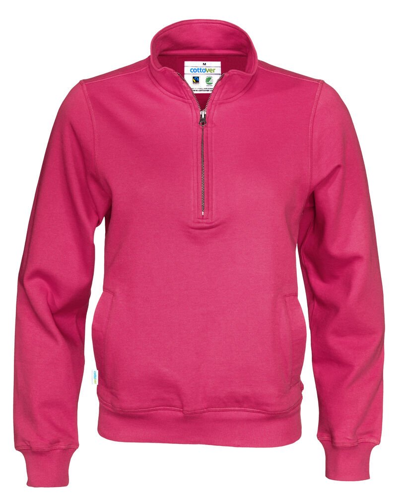 SWEATER HALF ZIP UNISEX - GOTS GECERTIFICEERD — Kersrood