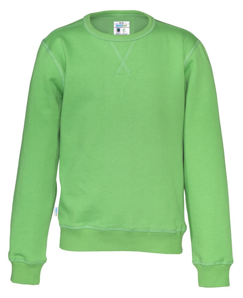 SWEATER CREW NECK KID - GOTS GECERTIFICEERD — Groen