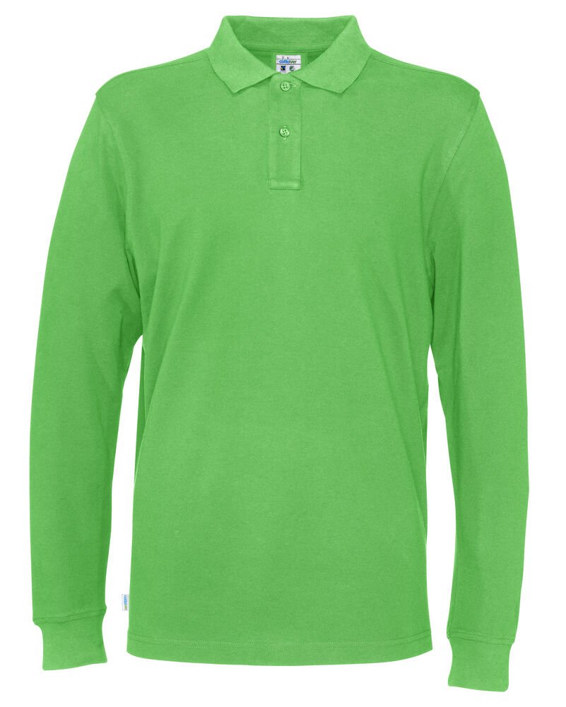 POLO PIQUE LONG SLEEVE MAN - GOTS GECERTIFICEERD — Groen