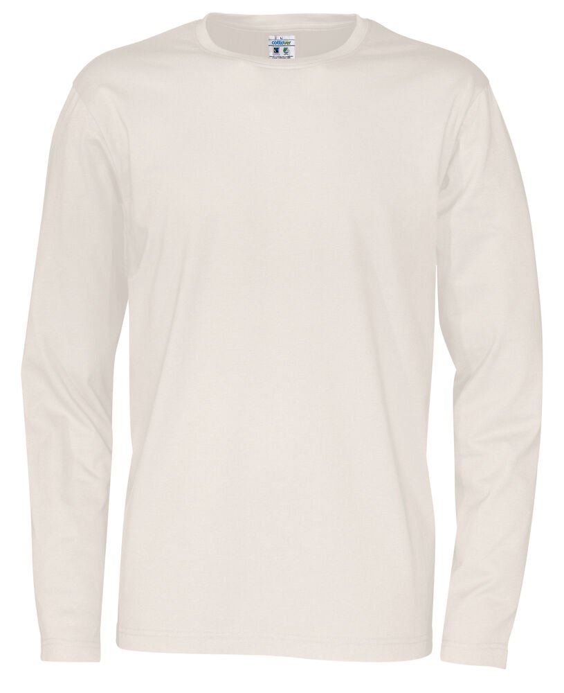 T-SHIRT LONG SLEEVE MAN - GOTS GECERTIFICEERD — Gebroken Wit