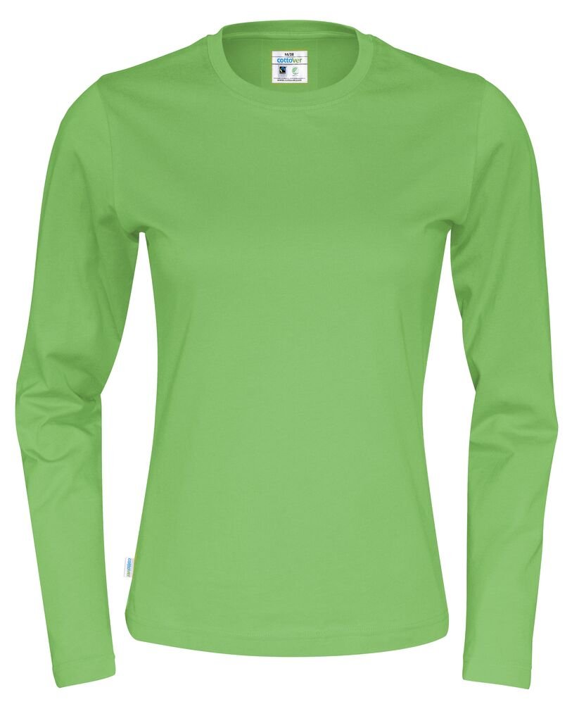 T-SHIRT LONG SLEEVE LADY - GOTS GECERTIFICEERD — Groen