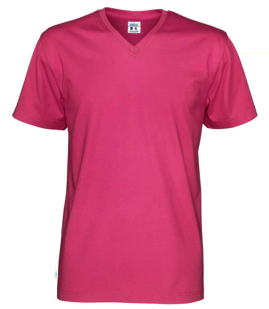 T-SHIRT V-NECK MAN - GOTS GECERTIFICEERD — Kersrood