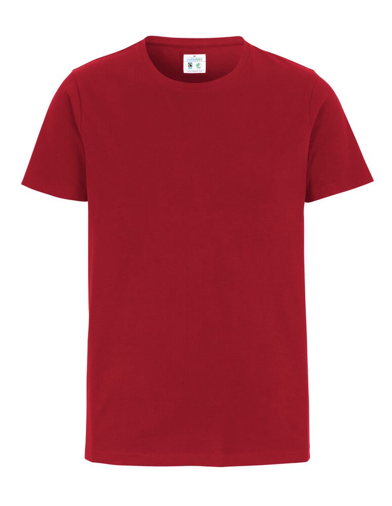 STRETCH R-NECK MAN - GOTS GECERTIFICEERD — Rood
