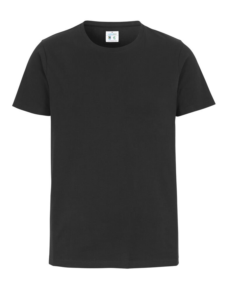 STRETCH R-NECK MAN - GOTS GECERTIFICEERD — Zwart