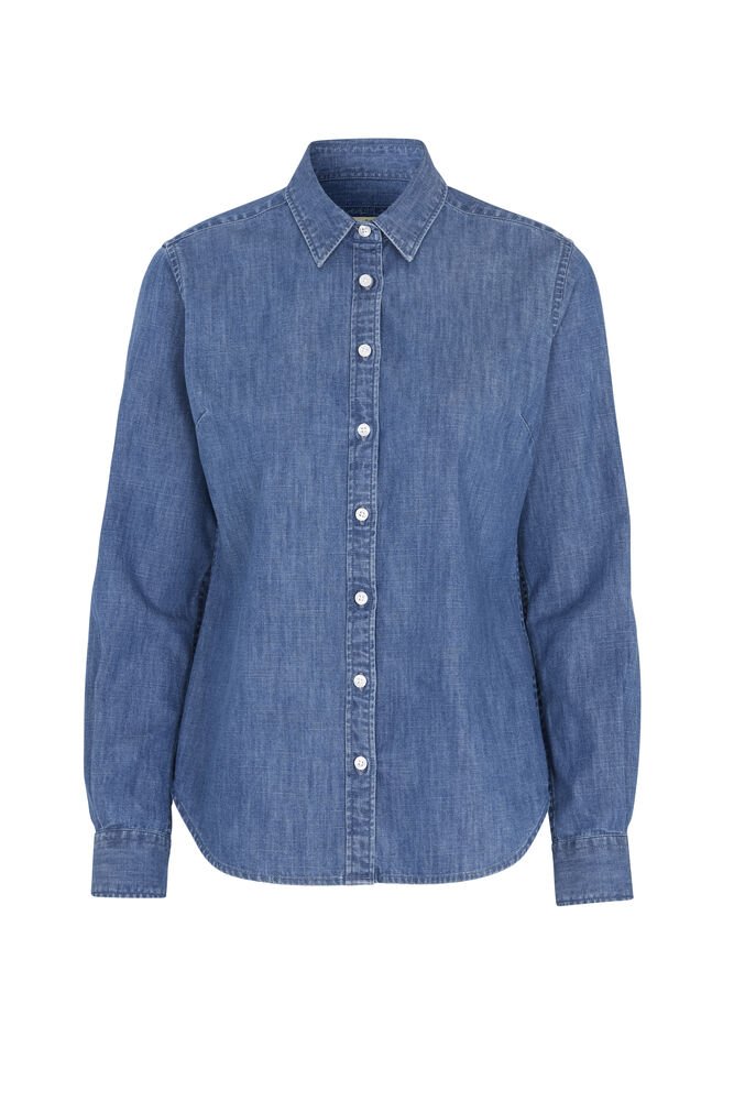 DENIM SHIRT LADY - GOTS GECERTIFICEERD — Denim Blauw