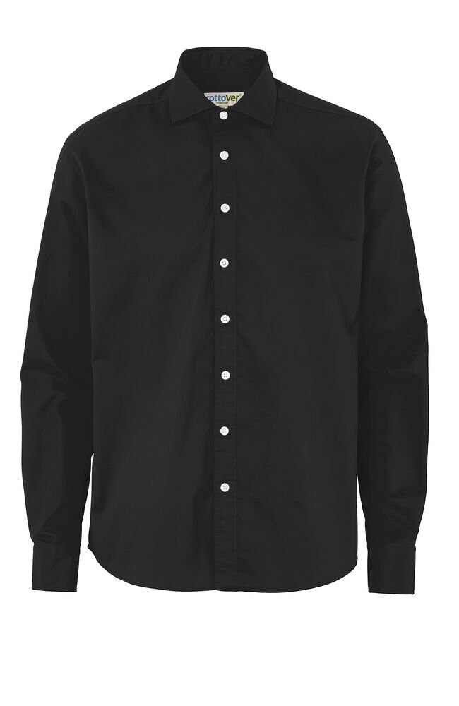 SHIRT TWILL COMFORT MAN - GOTS GECERTIFICEERD — Zwart