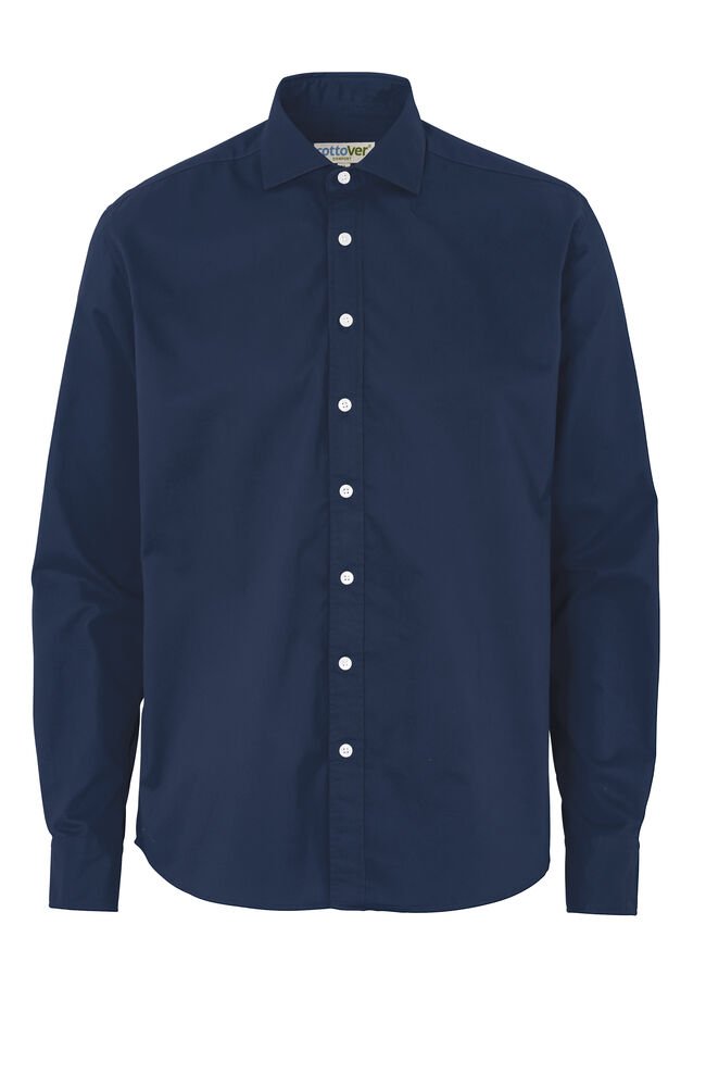 SHIRT TWILL COMFORT MAN - GOTS GECERTIFICEERD — Marine