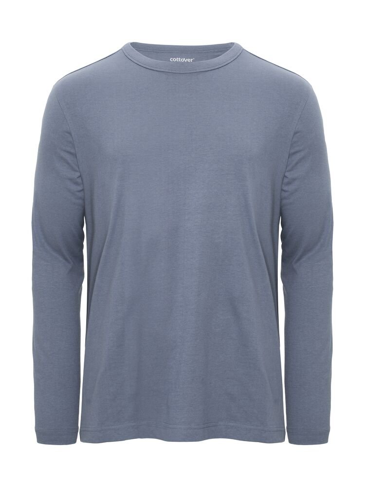Relaxed T-shirt LS (GOTS) — Mistig Blauw