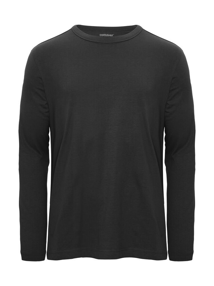 Relaxed T-shirt LS (GOTS) — Zwart