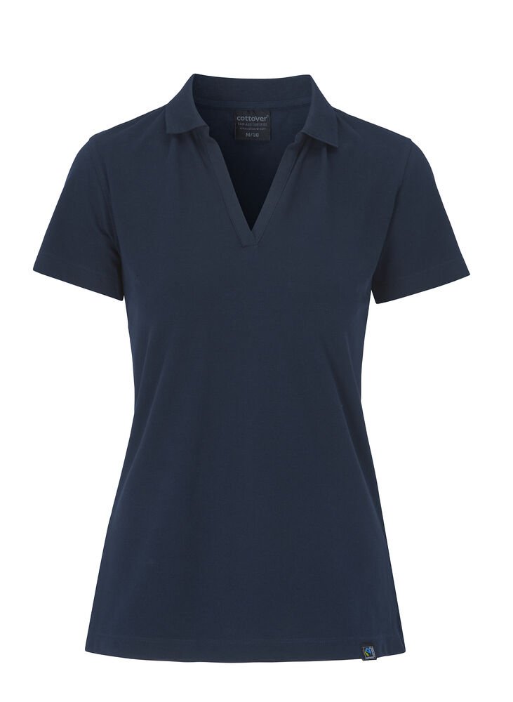 STRETCH POLO PIQUE LADY - GOTS GECERTIFICEERD — Marine