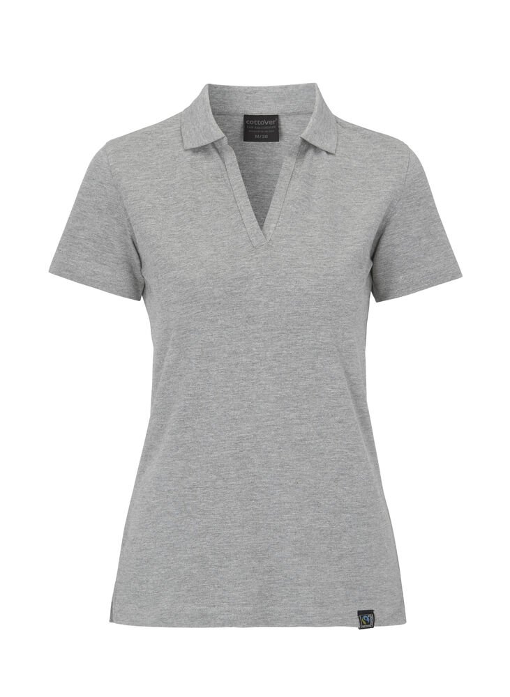 STRETCH POLO PIQUE LADY - GOTS GECERTIFICEERD — Grijs Mêlée