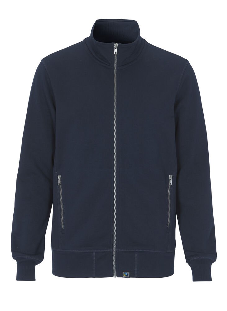 SWEATSHIRT FULL ZIP MAN - GOTS GECERTIFICEERD — Marine