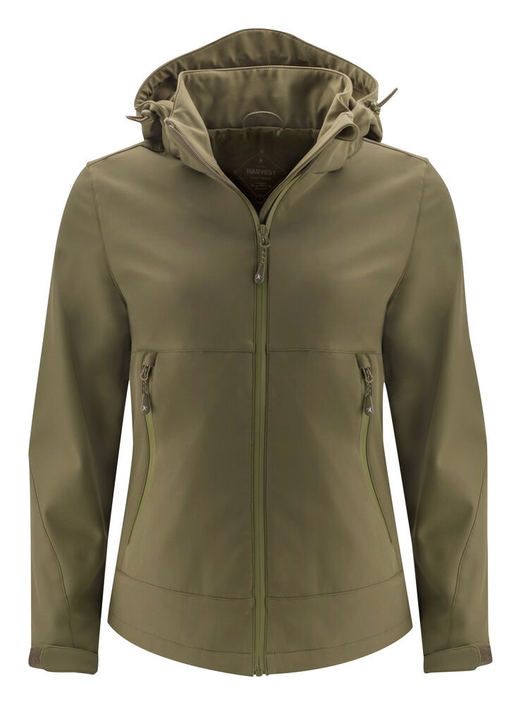 Lodgetown Softshell Jas Dames — Mosgroen