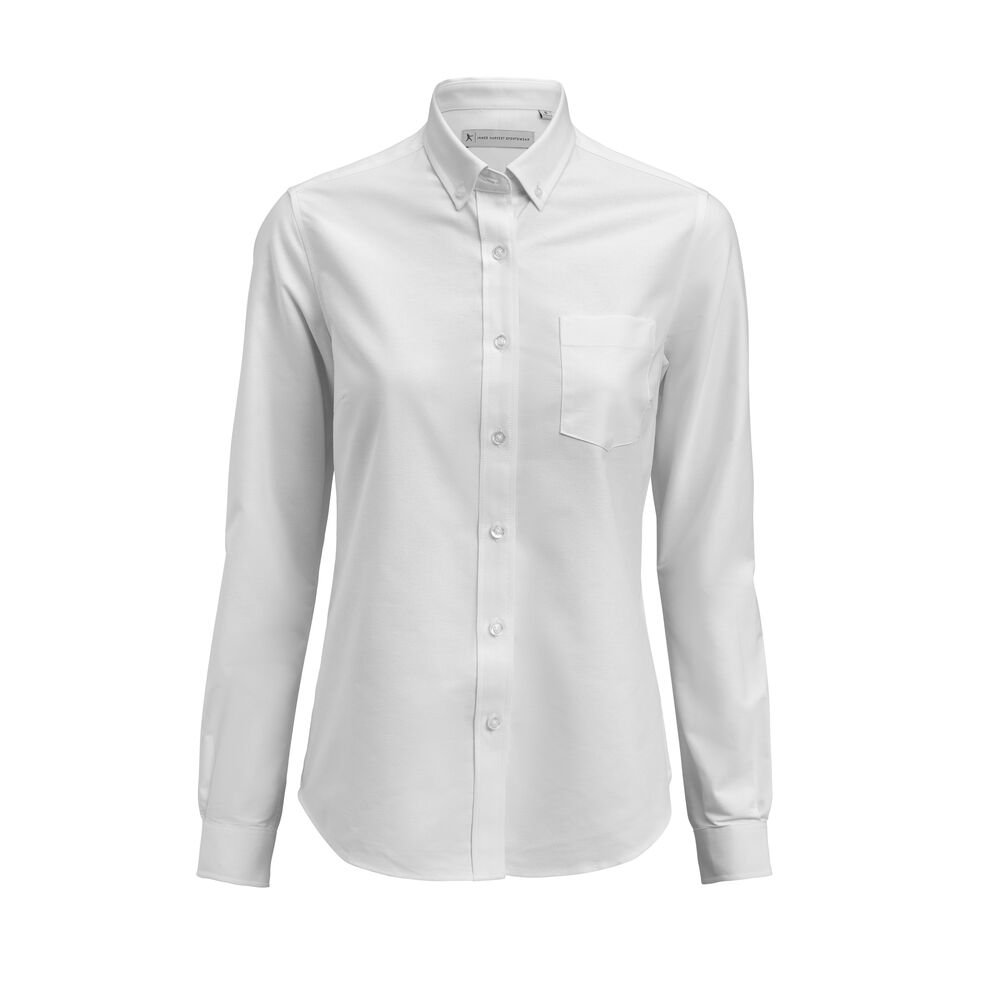 Allen Oxford Hemd Dames — Wit