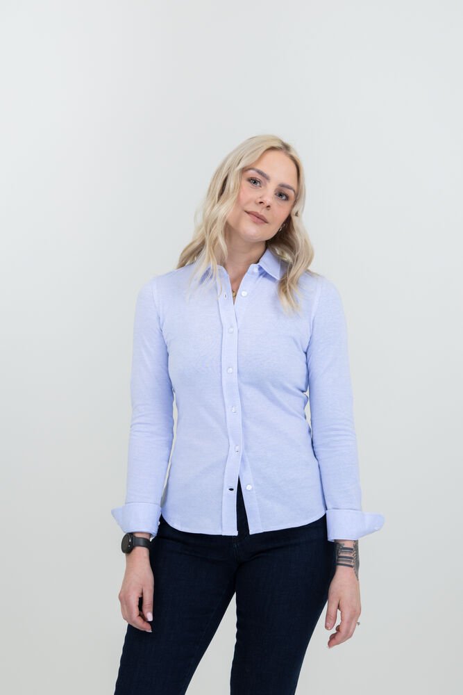 Burlingham  Hemd Dames — Lichtblauw
