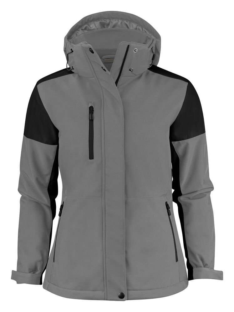 Prime Padded Softshell Jas Dames — Staalgrijs/Zwart