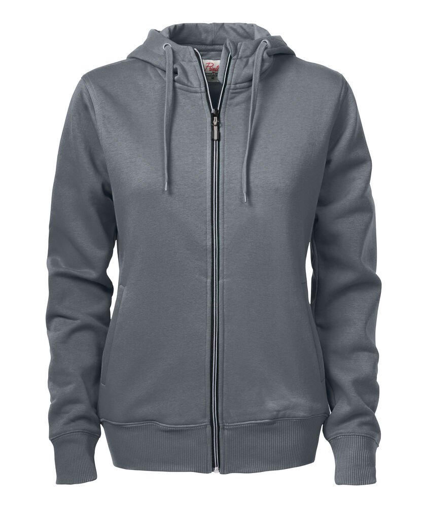 Overhead  Sweater Volledige Rits Dames — Staalgrijs