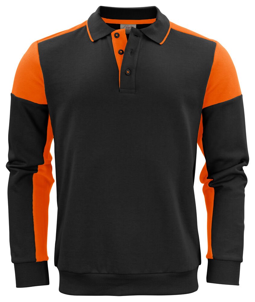 Prime Polosweater Unisex — Zwart/Oranje