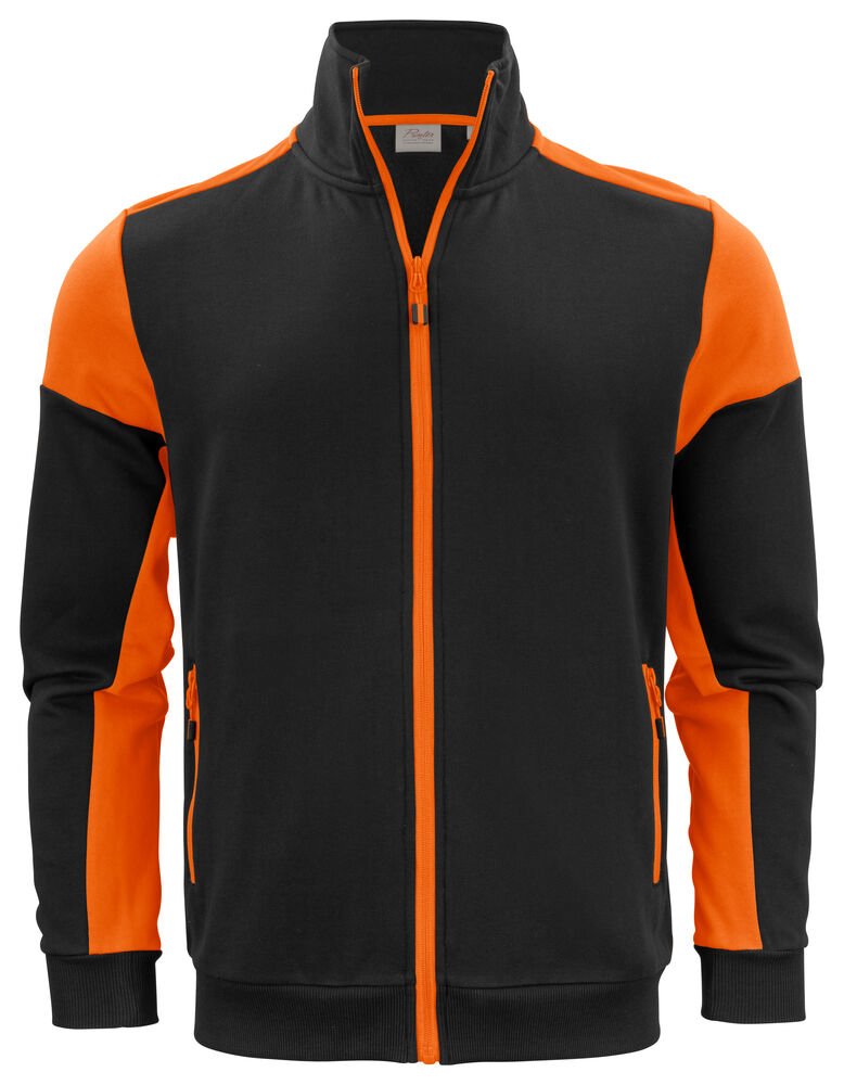 Prime Sweater Volledige Rits Heren — Zwart/Oranje