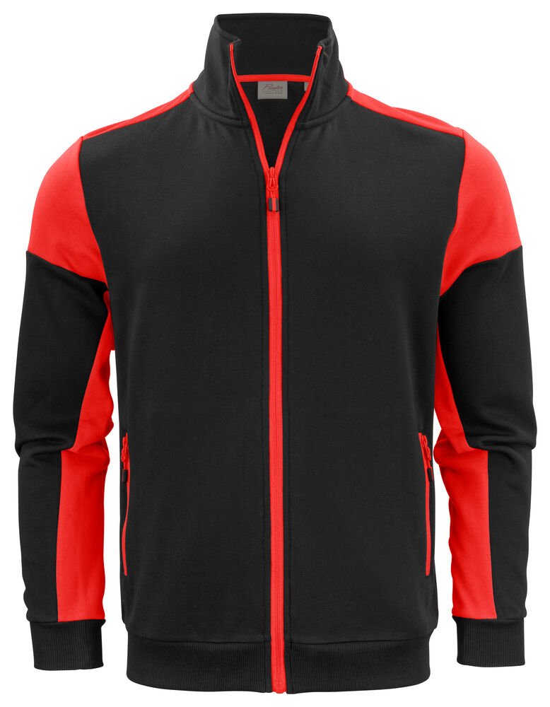 Prime Sweater Volledige Rits Heren — Zwart/Rood