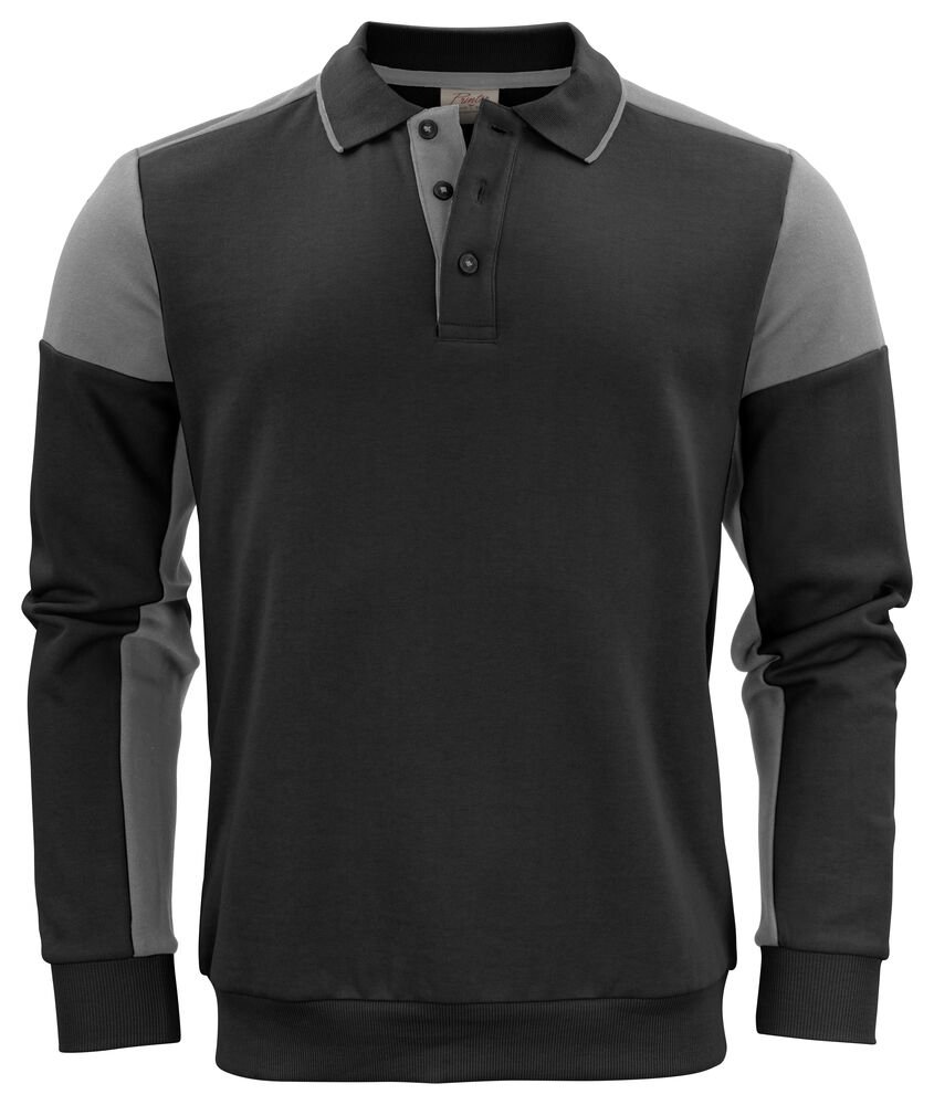 Prime Polosweater Unisex — Zwart/Staalgrijs