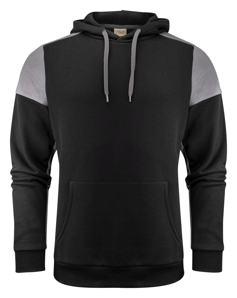 Prime Hoodie Unisex — Zwart/Staalgrijs