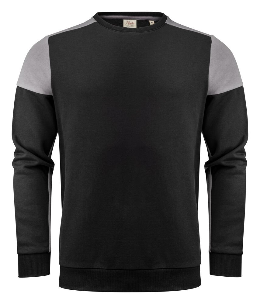 Prime Crewneck Sweater Unisex — Zwart/Staalgrijs