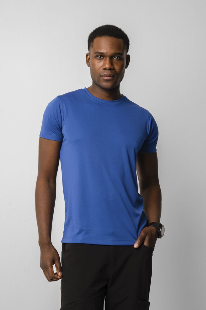 Run T-Shirt Heren — Helder Blauw