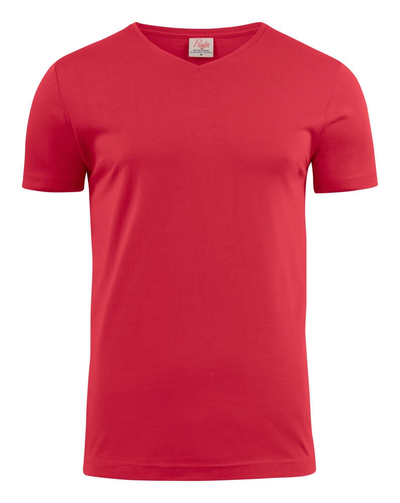 Heavy V-neck T-Shirt Heren — Rood