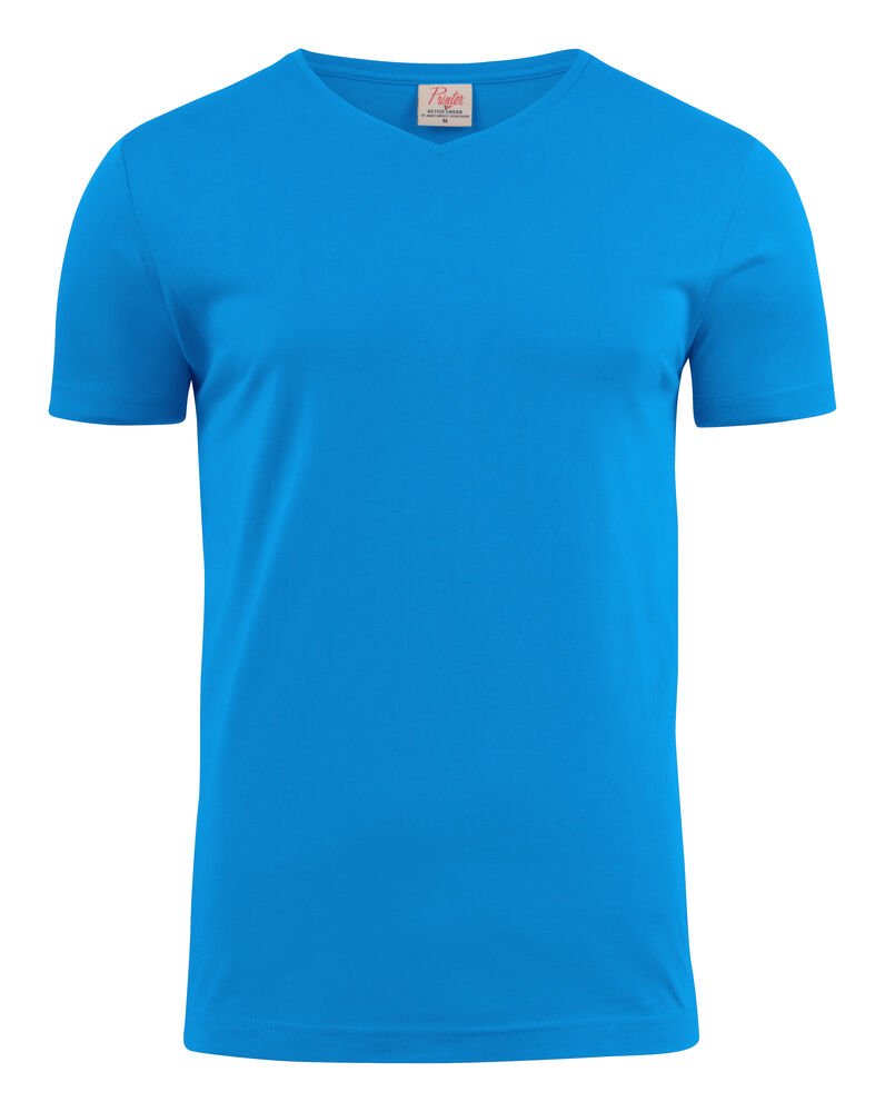Heavy V-neck T-Shirt Heren — Oceaan Blauw