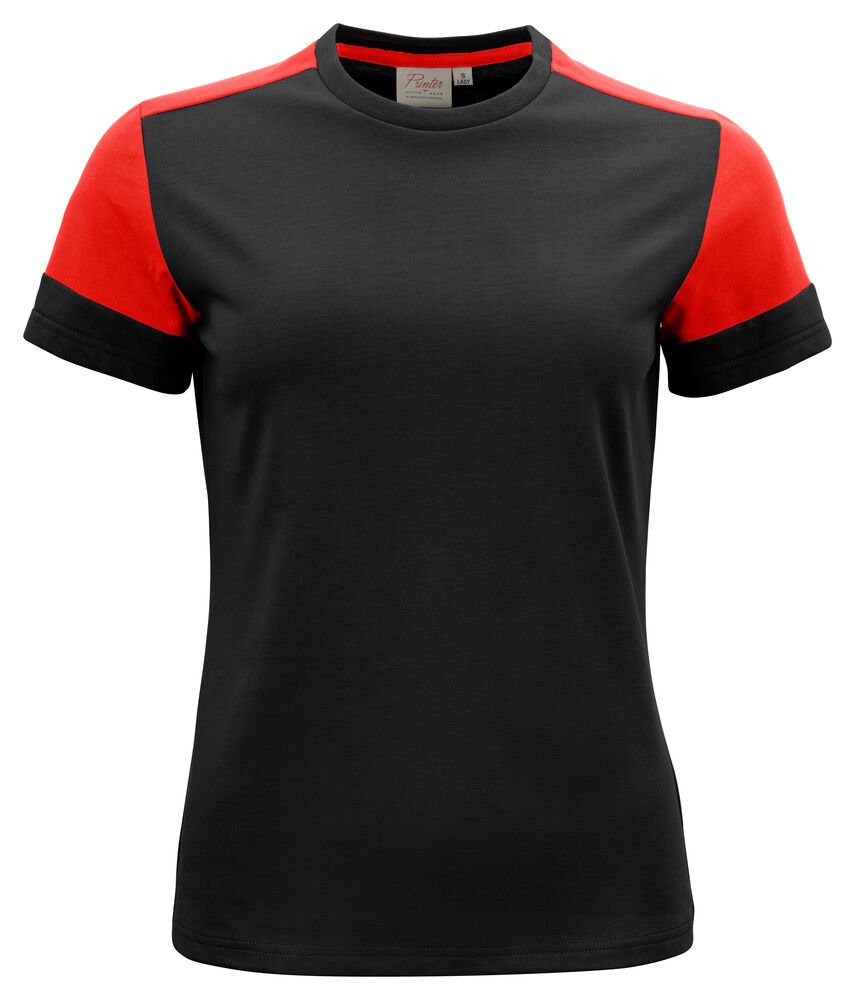 Prime T-Shirt Dames — Zwart/Rood