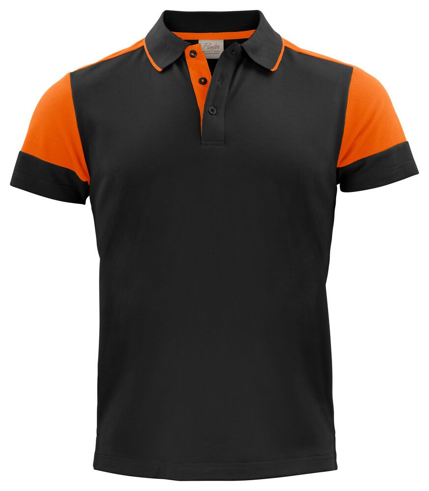 Prime Polo Heren — Zwart/Oranje