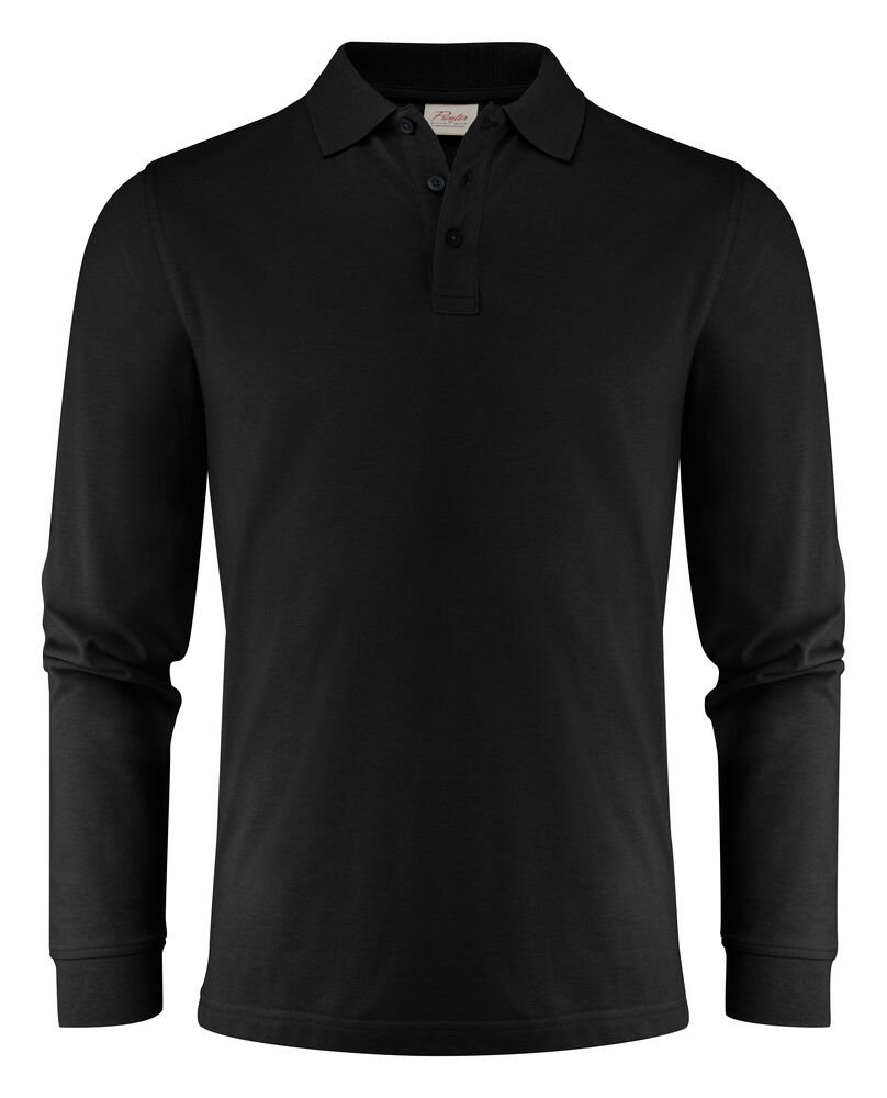 Surf Pro L/S  Polo Pique Heren — Zwart
