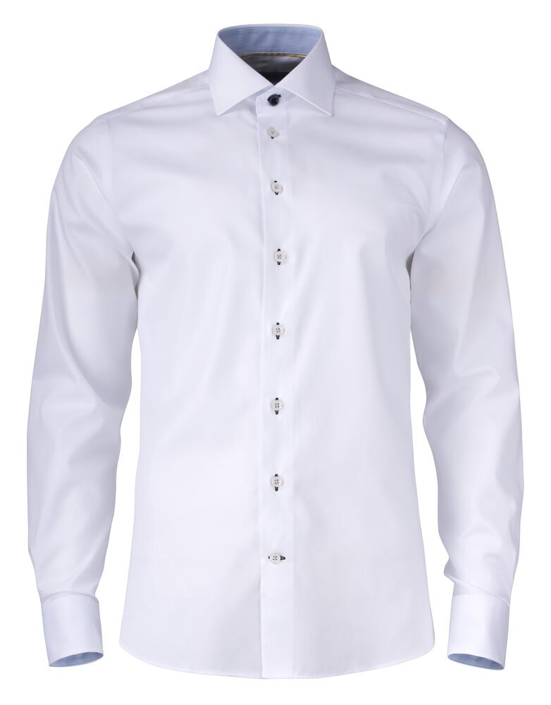 Yellow Bow 51  Hemd Slim Fit Heren — Wit/Hemelsblauw