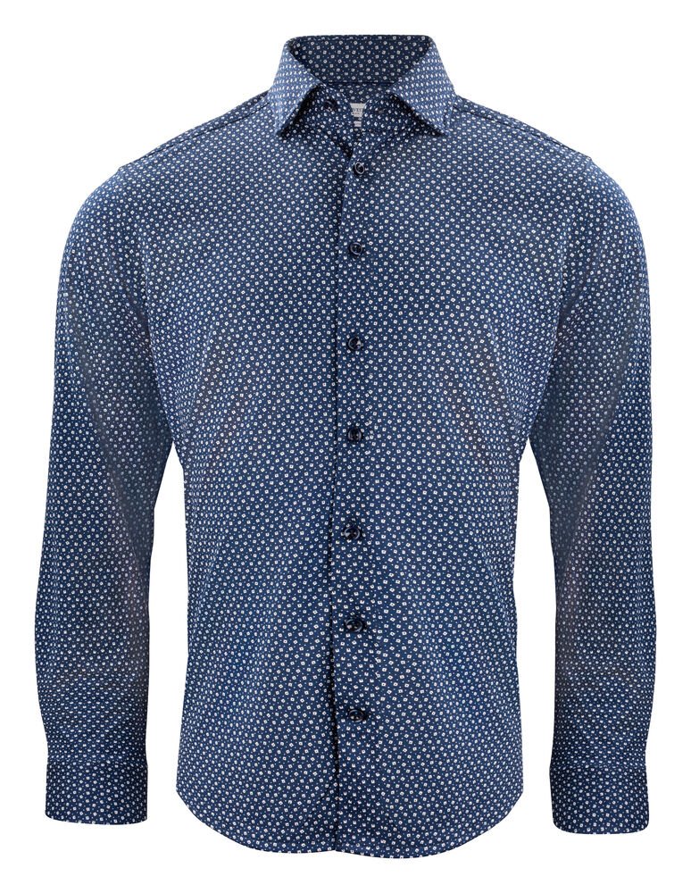 Indigo Bow 131  Hemd Slim Fit Heren — Marine Print