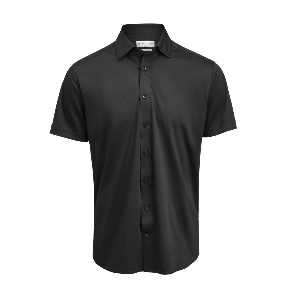Indigo Bow 132 S/S Hemd Slim Fit Heren — Zwart