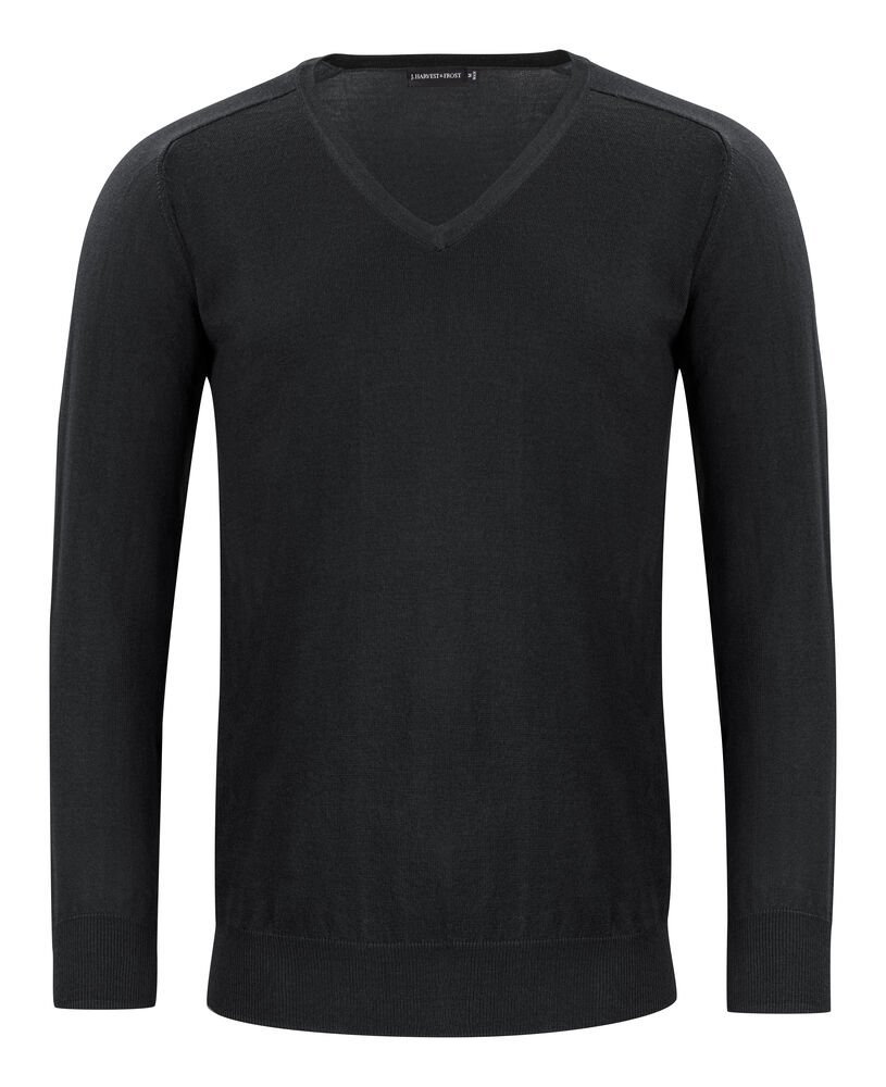 MerinoV Gebreide Sweater Heren — Zwart
