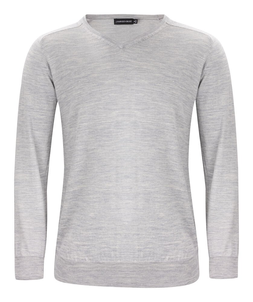 MerinoV Gebreide Sweater Heren — Lichtgrijs Mêlée