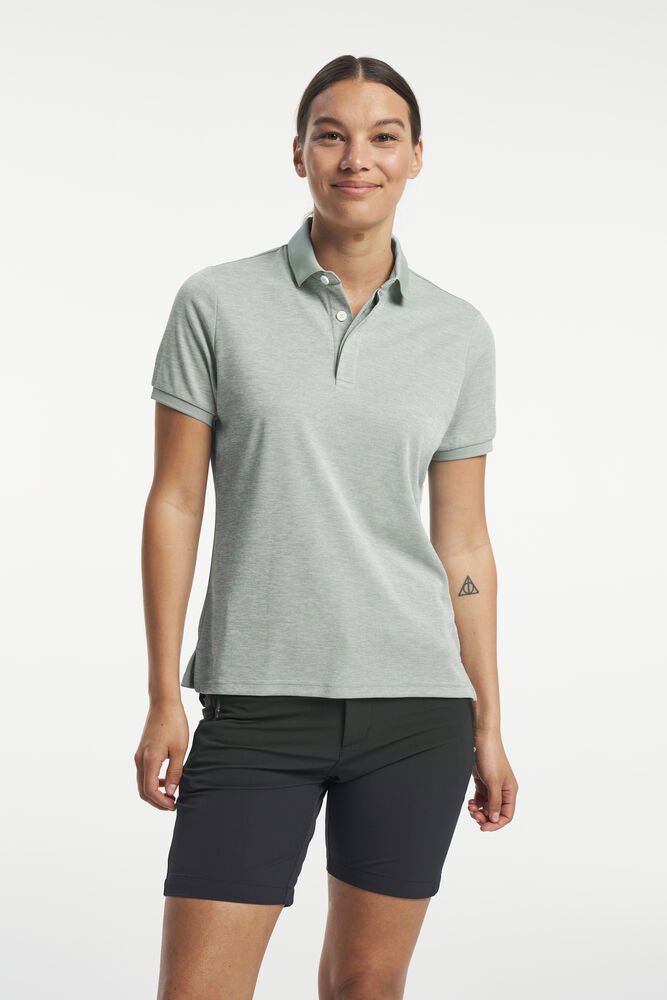 TXlite Melange Polo Women — Grijsgroen